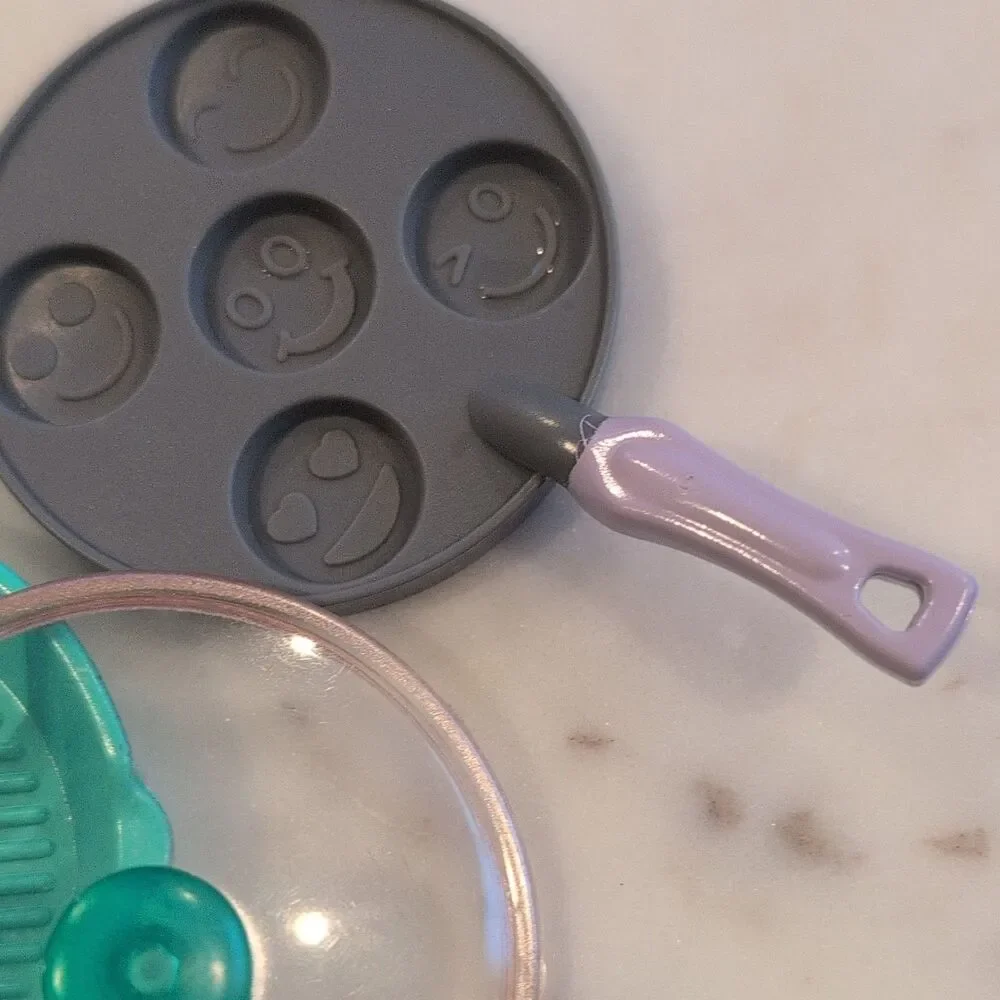 Miniatures Dollhouse Toy Cookware Set Utensils Pans/Skillet Lid Plate